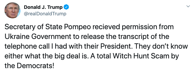 Україна дозволила опублікувати стенограму розмови Зеленського і Трампа